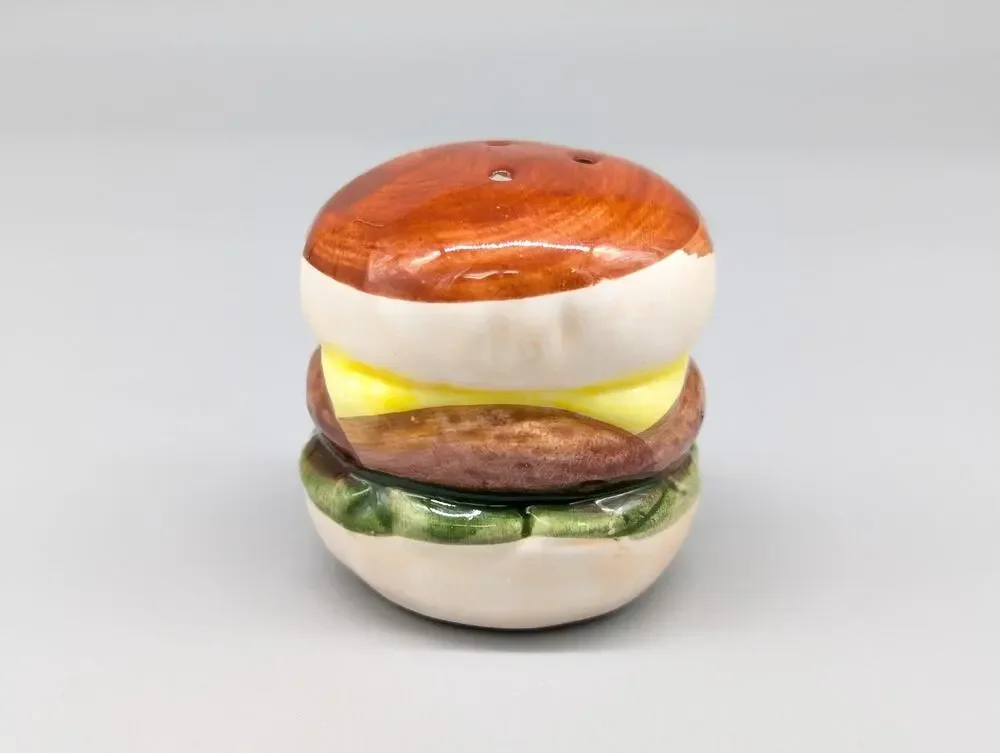 Earthenware Vintage Ceramic Cheeseburger Salt Replacement Shaker